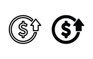 Dollar up Icon Vector