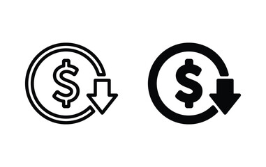 Cost reduction icon, Cost reduction sign vector