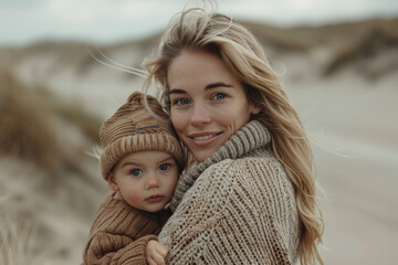 Obraz premium A photo of a mother and child together