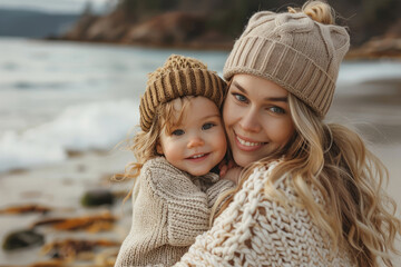 Obraz premium A photo of a mother and child together