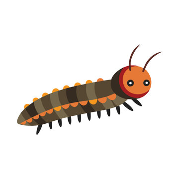 cartoon centipede orange brown crawling clip art preview