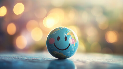 Celebrate World Smile Day with a cheerful globe symbolizing joy and positivity in our lives