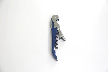 Wine bottle opener on white background