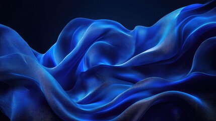 Fototapeta premium 3D blue abstract background featuring dynamic AI waves, flowing with precision and grace. No people or logos.