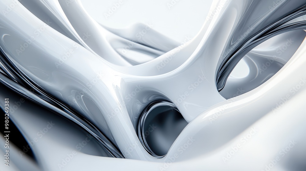 Fototapete 3d rendering of abstract forms in a futuristic design, with a clean background and ample space for t