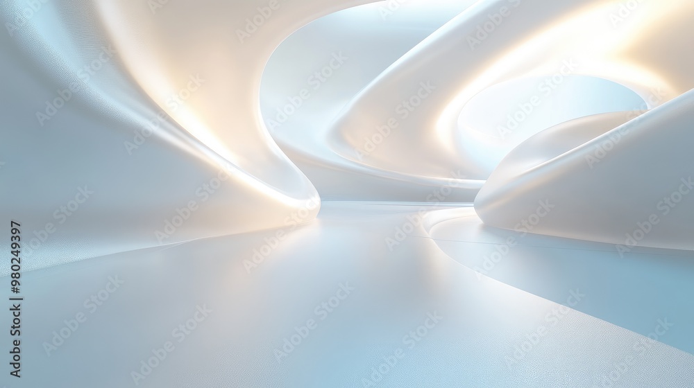 Fototapete 3d rendering of abstract forms in a futuristic design, with a clean background and ample space for t