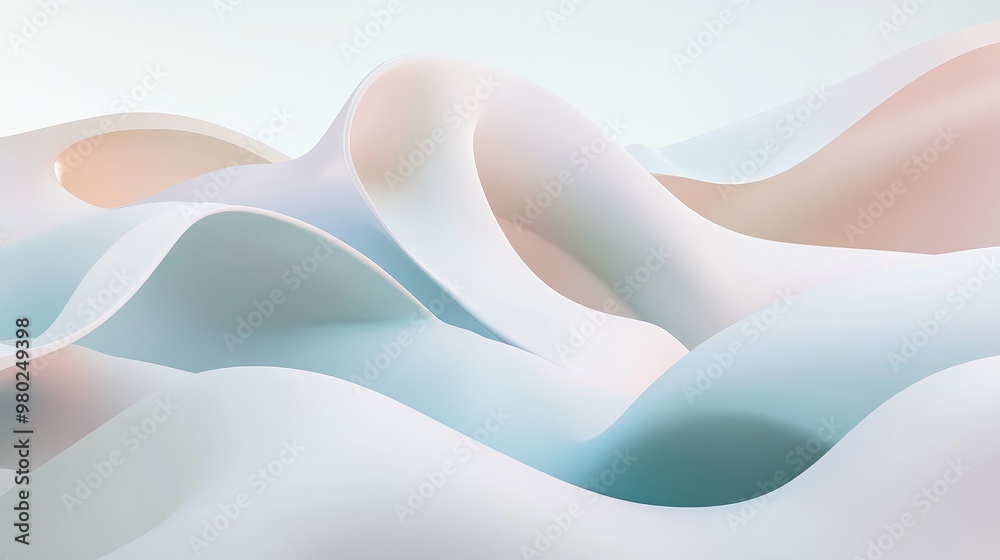 Fototapete 3d rendering of abstract forms in a futuristic design, with a clean background and ample space for t