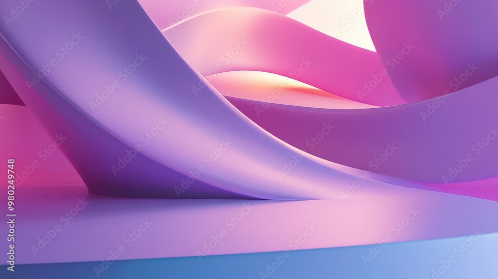 Fototapete 3d rendering of smooth, futuristic abstract shapes on a minimal background, offering text space. no 