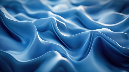 Fototapeta premium A 3D blue abstract background featuring smooth AI-generated waves, flowing gracefully across the scene. No people or logos for a clean, futuristic look.