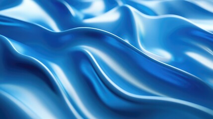 Obraz premium AI-generated 3D blue waves sweeping across an abstract background, creating a smooth, tech-inspired scene. No people or logos.