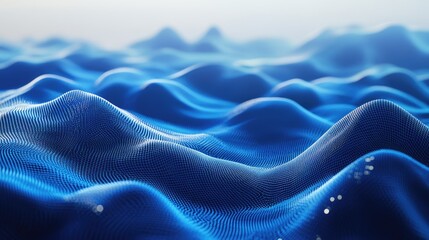 AI-generated 3D blue waves sweeping across an abstract background, creating a smooth, tech-inspired scene. No people or logos.