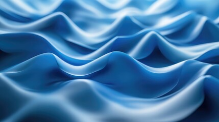 Obraz premium Blue 3D abstract background with AI-generated waves, rippling gently across the scene in a futuristic design. No people or logos.