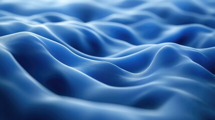 Obraz premium Blue 3D abstract background with AI-generated waves, rippling gently across the scene in a futuristic design. No people or logos.