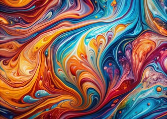 Vibrant, swirling hues of liquid acrylic create a mesmerizing marbled abstract background, with intricate fluid patterns and textures evoking a sense of dynamic, artistic expression.