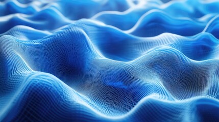 Obraz premium Creative 3D rendering of fluid blue AI waves, set against a futuristic abstract background. Clean and modern, with no people or logos.