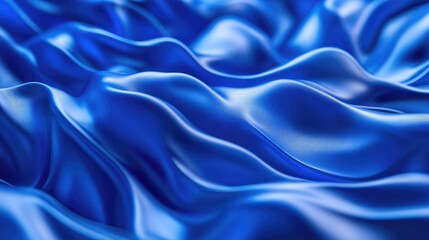 Obraz premium Futuristic 3D blue AI-generated waves cascading across an abstract background, creating a smooth and modern design. No people or logos.