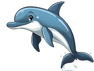 Fototapeta premium A playful and friendly dolphin graphic, perfect for educational materials and designs related to marine life.