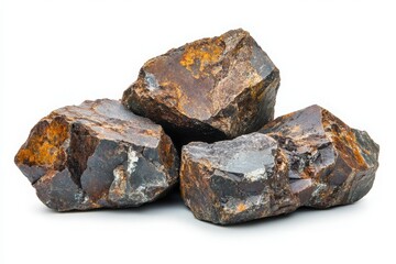 Obraz premium Natural, unpolished rocks showcasing unique textures and colors, perfect for geology, landscaping, or decorative purposes.