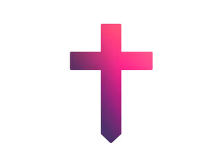 Fototapeta premium A vibrant gradient cross symbolizing faith, hope, and spirituality. Perfect for religious themes and modern designs.