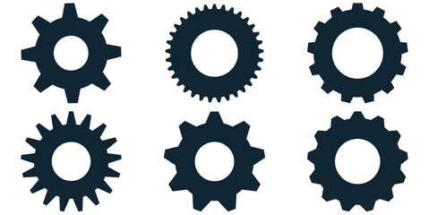 set of gear or cog wheel, engine, setting vector pictogram sign icon symbol 