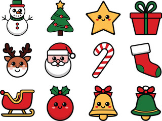 Fototapeta premium Christmas Icon Bundle – 12 SVG & EPS Designs For Your Holiday Craft Project 