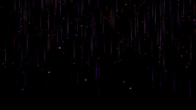 Abstract falling light trails against a dark background, creating a futuristic and dynamic visual effect. Perfect for use in tech or sci-fi themed projects. High quality 4k footage