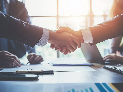 Two businesspeople in a handshake