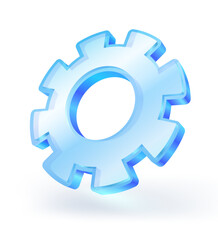 Transparent blue glass gear