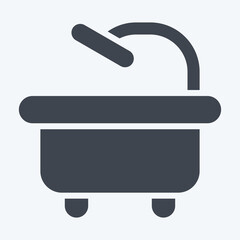 Icon Bathtub. related to Hygiene symbol. glyph style. simple design illustration