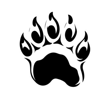 recommend clip art: Stylized Black and White Bear Paw Print