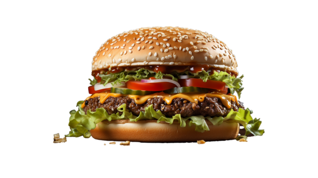 Hamburger Burger on a isolated white background