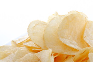 白い皿に山盛りのポテトチップス
