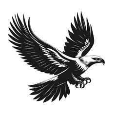 Obraz premium A Black and White Illustration of a Soaring Eagle