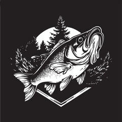 red fish fishing illustrations vector