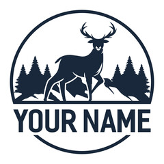 Deer mountain logo silhouette Deer hunting logo Hunting season hunting shirt design