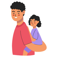 Obraz premium Happy Father's Day Illustration with Cartoon Design Style. Vector Character
