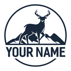 Deer mountain logo silhouette Deer hunting logo Hunting season hunting shirt design