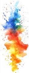 A vibrant watercolor splash blending colors, creating a stunning abstract design perfect for backgrounds and artistic projects.