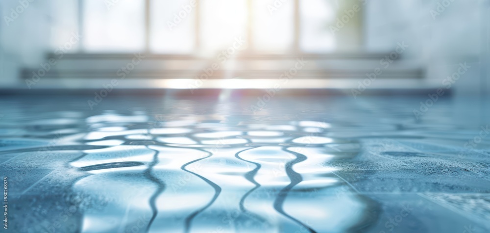 Aufkleber a serene close-up of rippling water reflecting soft light, creating a tranquil atmosphere perfect fo