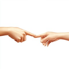 Close-up of two hands reaching towards each other, symbolizing connection, unity, and the human experience.