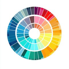 Obraz premium Color wheel showcasing a vibrant spectrum of hues arranged in a circular design for artists and designers.