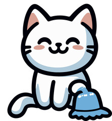 happy cat sticker