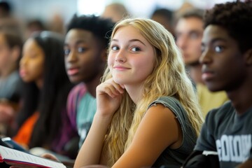 Students participating in a university orientation session, asking questions and taking notes to prepare for the academic challenges ahead