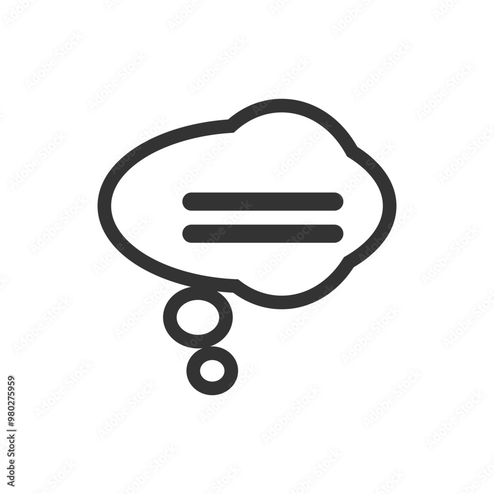Poster minimalist speech bubble icon with horizontal lines. simple black and white speech bubble icon featu