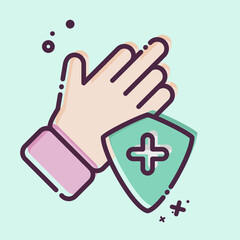 Obraz premium Icon Protection 2. related to Hygiene symbol. MBE style. simple design illustration