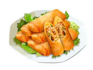 春巻き（6個と断面）