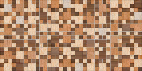 Fototapeta premium wood seamless Wall and Floor with a modern abstract mosaic geometric pattern. 
