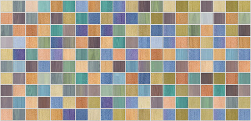 Fototapeta premium wood seamless Wall and Floor with a modern abstract mosaic geometric pattern. 