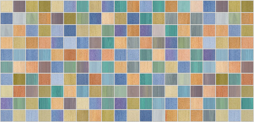 Fototapeta premium wood seamless Wall and Floor with a modern abstract mosaic geometric pattern. 