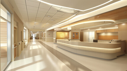 Fototapeta premium Designing Healing Spaces: Innovative Architecture for Modern Hospitals